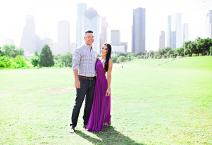 Downtown Houston Engagement Photos